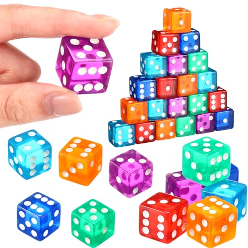 Seenelling 36 Pcs 19mm D6 Dice Set - Classic Color Casino Style Craps Dice