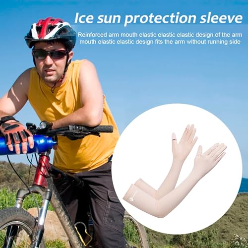 UV Protection Long Arm Gloves for Women - Pink, Medium