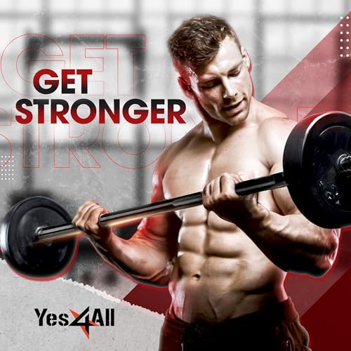 Yes4All 1-Inch Straight Barbell - Black 60-inch/5ft Olympic & Standard Weightlifting Bar