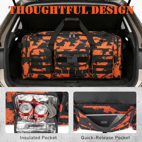 PRYXON Flame Orange 132L Heavy Duty Sports & Travel Duffle Bag