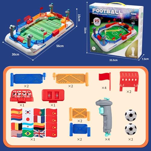 Mini Foosball Table Game for Kids - 4-Flipper Indoor Soccer Toy