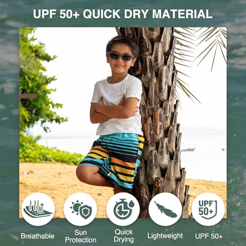 Kanu Surf Boys' Echo Aqua Quick Dry UPF 50+ Beach Swim Trunks - Size 8