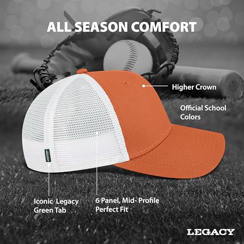 Legacy NCAA Texas Longhorns Mid-Pro Snapback Baseball Cap - Adjustable, Cotton Mesh, One Size-4X-Large