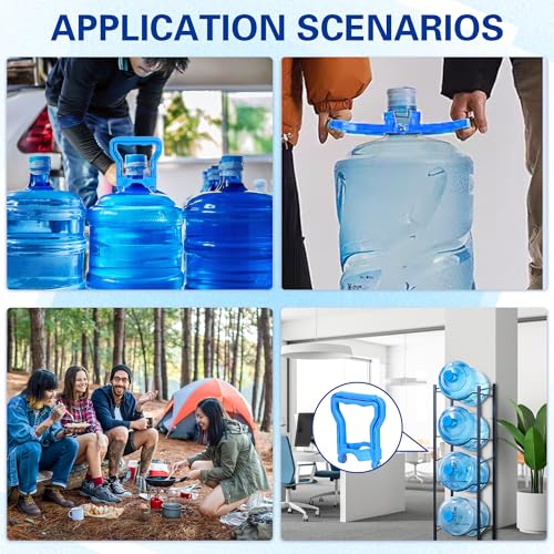5 Gallon Water Bottle Handle - Heavy-Duty Jug Carrier with Ergonomic Grip - Blue