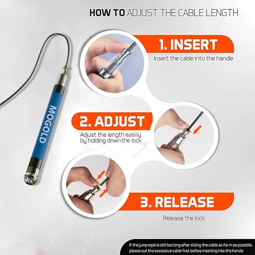 MOGOLD Blue 2-in-1 Speed Jump Rope for Boxing MMA & CrossFit - Adjustable, Sweatproof Grip
