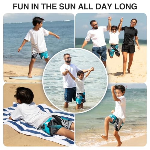Kanu Surf Boys' Vertigo Black 5-6 Swim Trunks UPF 50+ Quick Dry Beach Swimwear