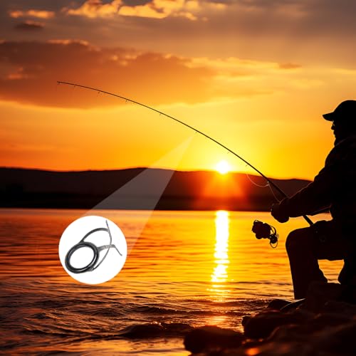 8-Piece Fishing Rod Tip Repair Kit with Stainless Steel Guides