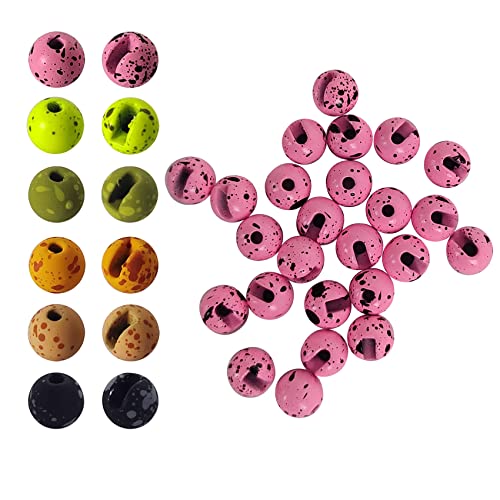 Tactical Tungsten Slotted Beads for Fly Tying - 2.5mm Pink/Black - 25pcs