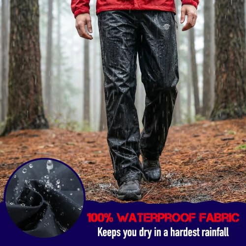 Nomad Men's Waterproof Rain Pants - Lightweight Breathable Hiking & Cycling Overpants