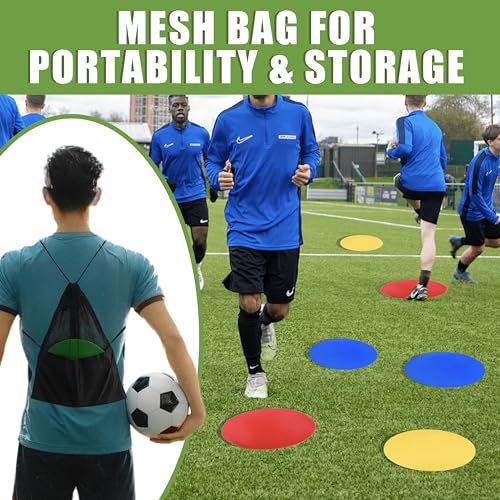 9 Inch Rubber Spot Markers - 18 Pcs Multicolor Non-Slip Training Dots