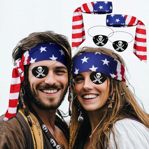 Pirate Costume Accessory Set - Red and White