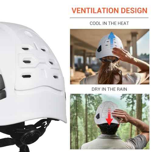 Hard Hat with Chin Strap ANSI Z89.1 Certified Vented Safety Helmet for Construction OSHA Approved Low Profile Adjustable for Men & Women