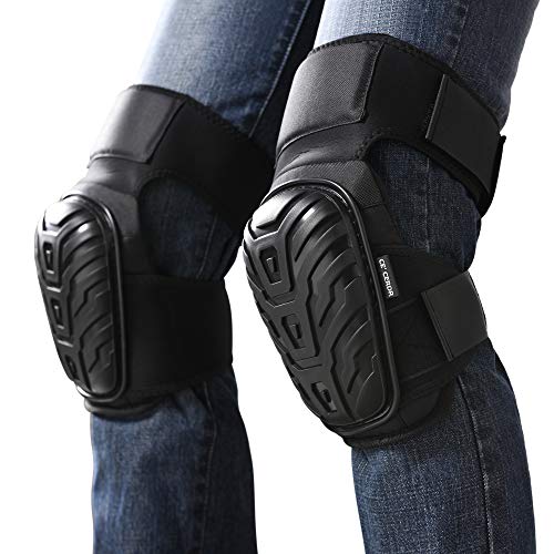 CE' CERDR Professional Knee Pads for Work - Heavy Duty Foam Padding Kneepads for Construction, Gardening, Flooring with Comfortable Gel Cushion to Save Your Knees (Thigh High)