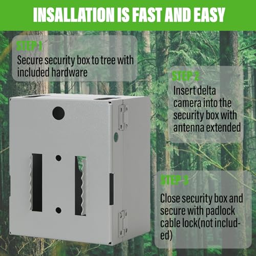 Metal Security Box for Moultrie Edge Trail Camera - Weatherproof, Anti-Theft Steel Enclosure
