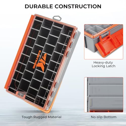 KastKing HyperSeal 3700 Deep Waterproof Tackle Box (2-Pack) with 33 Adjustable Dividers
