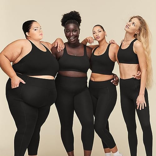 Plus Size Leggings with Pockets for Women - Black 3X-Large