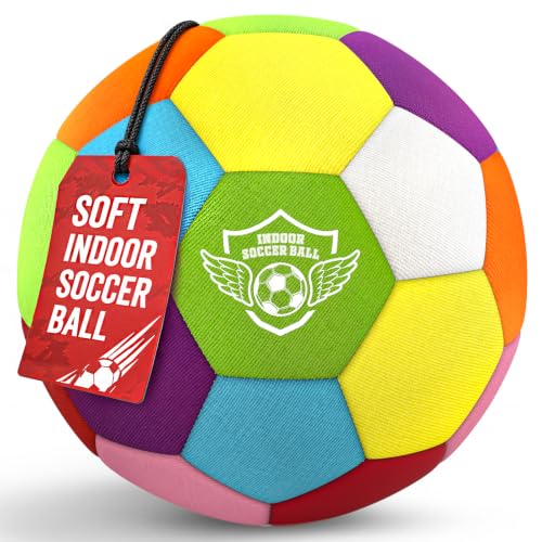 HopeRock Size 4 Indoor Soccer Ball, Soft and Silent for Home Practice