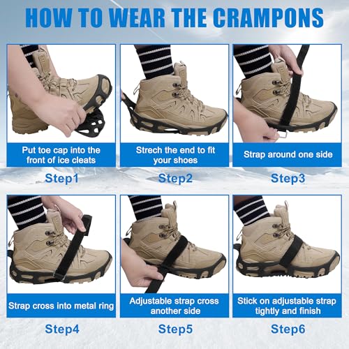 Spikeless Ice Cleats with Straps - Large/X-Large for Snow & Ice