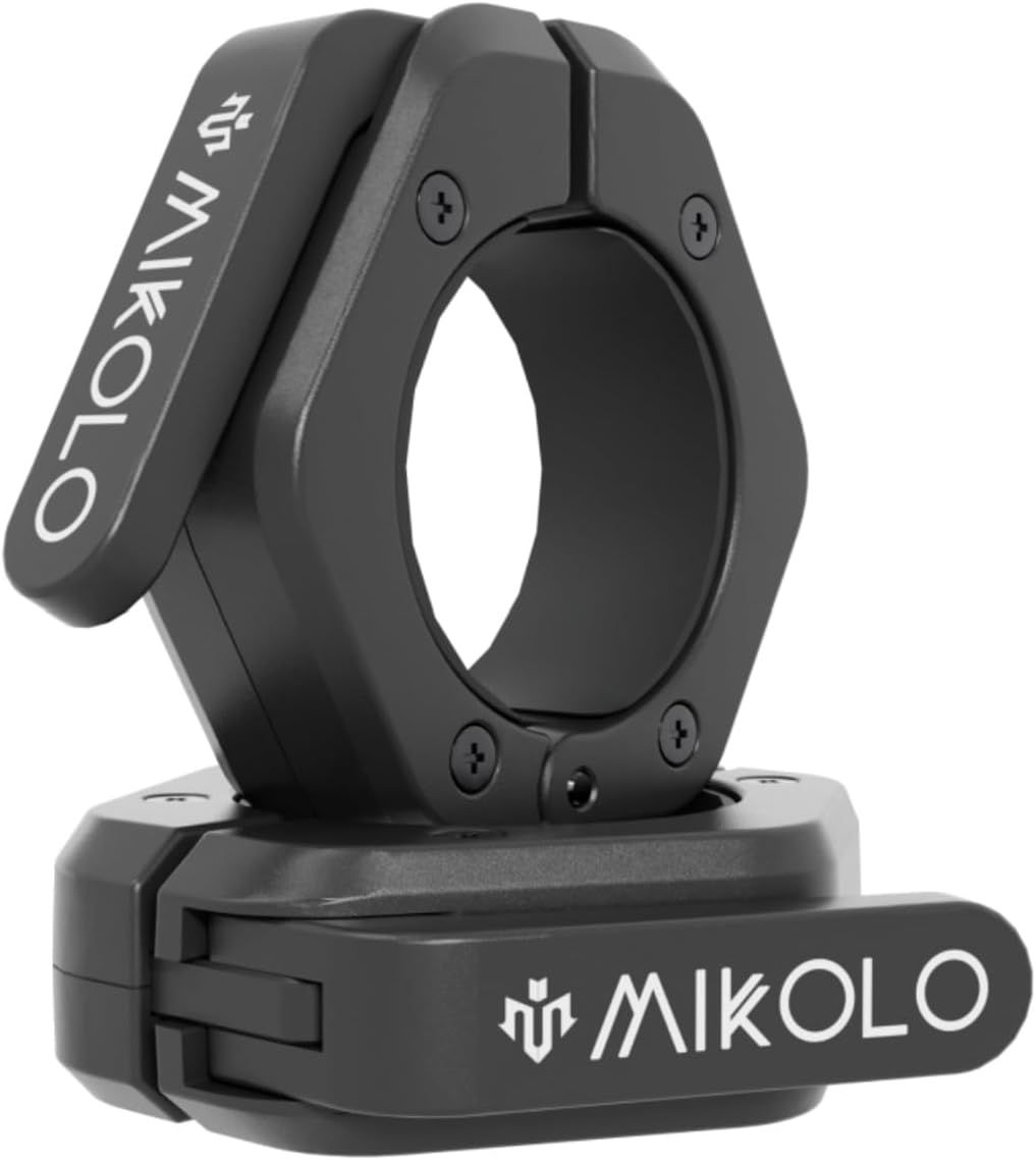 Mikolo Barbell Clips - 2-Inch Olympic Barbell Clamps with Anti-Slip TPR Lining for Home & Gym Use