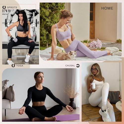 High Waisted Leggings for Women - Full Length, Tummy Control, Large/X-Large - Black