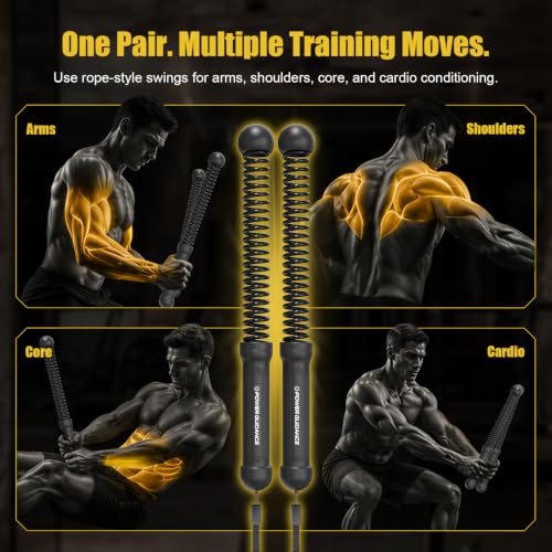 Weighted Ropeless Battle Ropes - Portable Cordless Design, Black