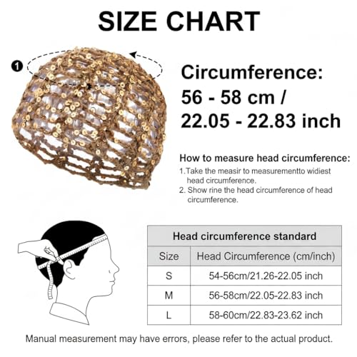 Summer Glitter Sequin Beanie Crochet Hat for Women - Brown