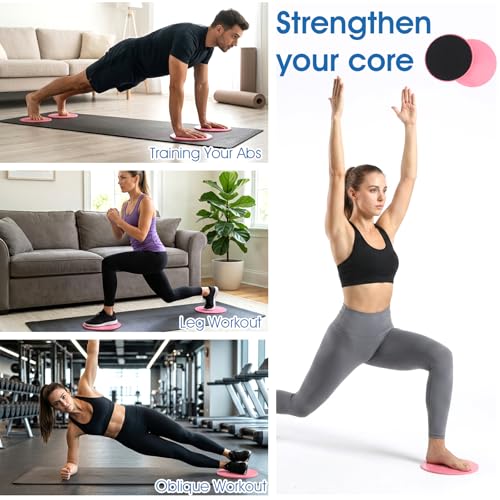 Core Sliders for Home Workouts - 15 Pairs, Anti-Slip, 7.1-Inch