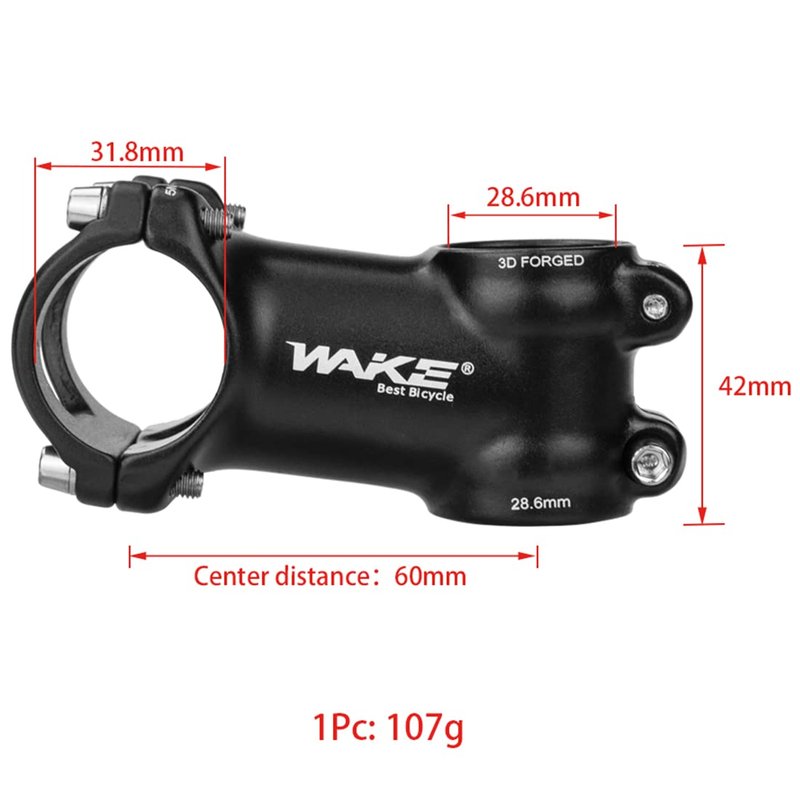 MTB Stem 31.8 60mm Mountain Bike Stem 7 Degree Short Handlebar Stem MTB Head Stem for Most Bicycle, Road Bike, BMX, Fixie Gear, Cycling (Aluminum Alloy)