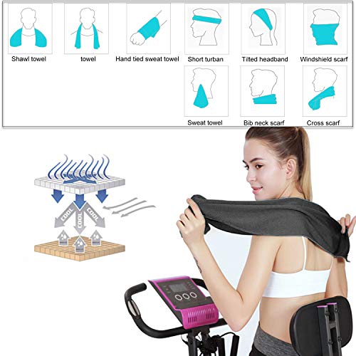 Cooling Towels - 6 Pack Breathable Ice Towels for Sports - Black
