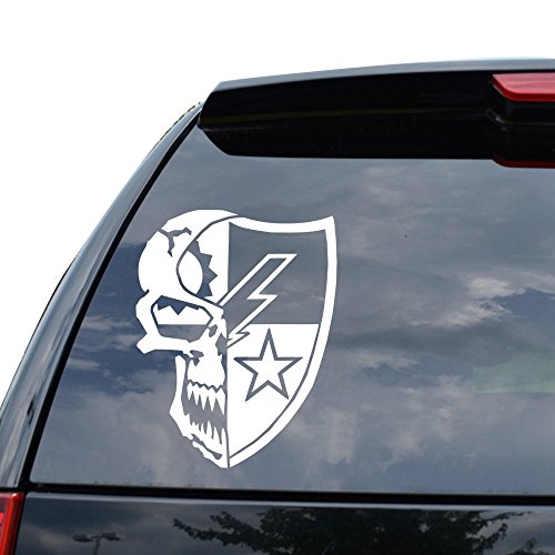 Death Skull 75th Ranger Regiment Decal Sticker - 5 Inch Matte White