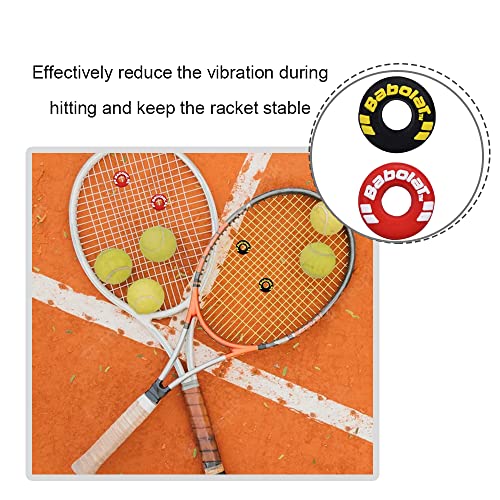 4-Piece Tire Shape Tennis Racket Vibration Dampener - Black & Red