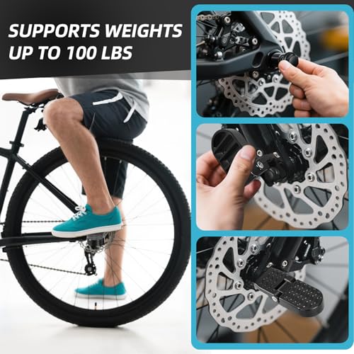 Aluminum Folding Bike Foot Pegs for Passenger – Non-Slip Rear Pedals (2-Pack)
