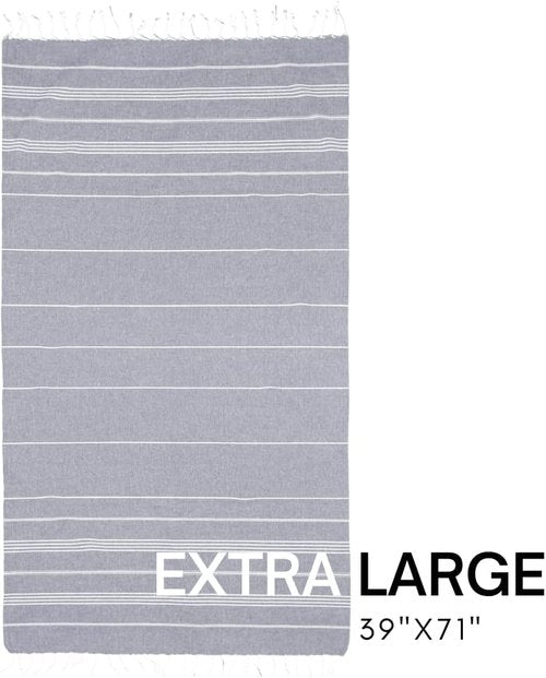 BAY LAUREL Turkish Beach Towel - Quick Dry, Sand-Free, Lightweight, Large 39 x 71 with Travel Bag