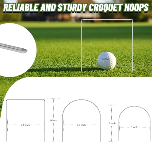 Set of 10 U-Shape Croquet Wickets - Galvanized Steel with Plastic Coating