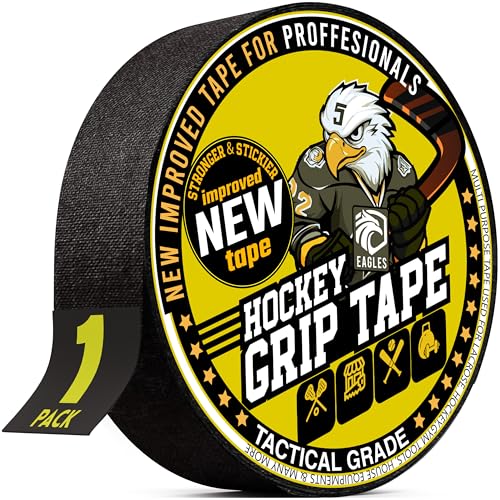 Cloth Hockey Stick Tape - 1-Inch Multipurpose Sports Grip Tape - Black