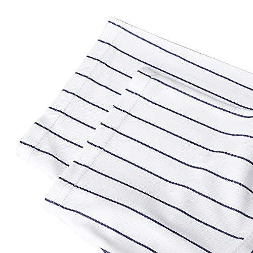 Men's Blank Baseball Jersey - Short Sleeve Button Down - XX-Large White Stripe
