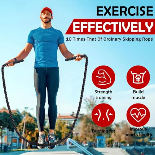 Weighted Jump Rope for Fitness - 1.5LB Black Skipping Rope