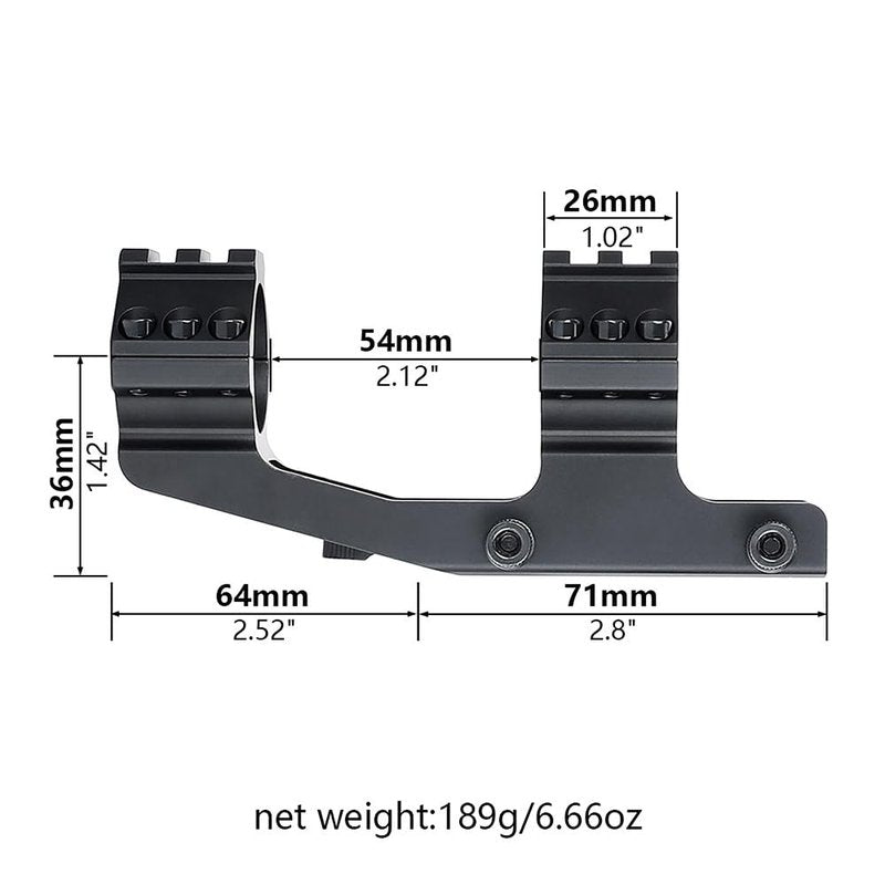 ohhunt Scope Mount 30mm 1 inch QD Quick Release Picatinny Scope Mounts 1.42 inch Center High Black