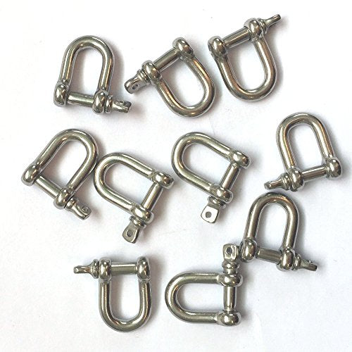 4mm Stainless Steel D-Shackle (JY-Marine) 316, 10 Pcs – Paracord Jewelry Hardware