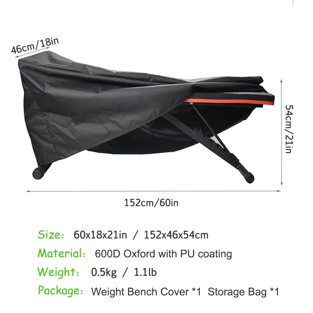 BOSKING Adjustable Weight Bench Cover Outdoor Indoor Sit-up Board Cover Heavy Duty Oxford Fabric Exercise Workout Bench Cover for Sit-up Board, Weight Bench,Dumbbell Bench