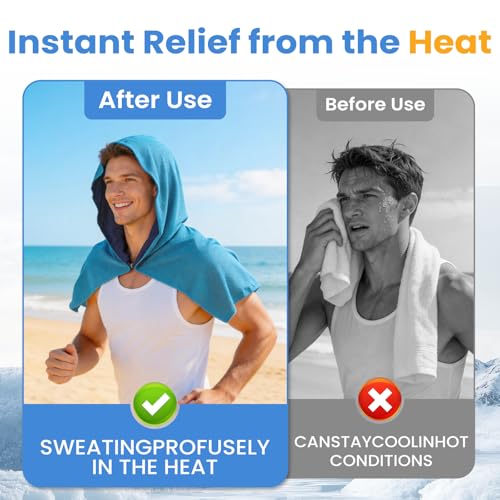 Cooling Hoodie Towels for Neck and Face - Dark Gray