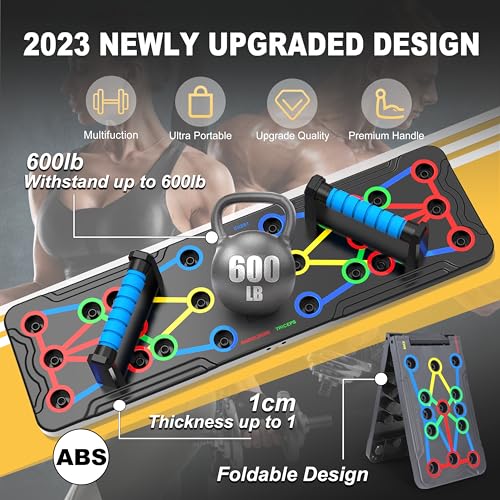 15-in-1 Push Up Board - Multi-Functional Home Workout Equipment - Black