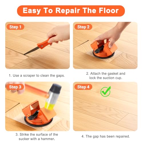 Floor Gap Repair Tool with Suction Cup & Sticky Pads - 45° Angle