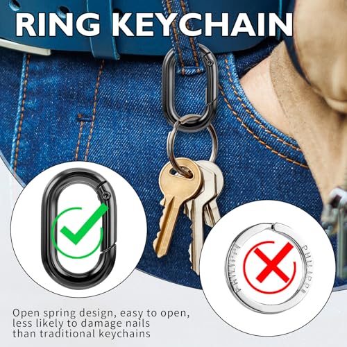 Durable Small Carabiner Clip - O-Ring Key Ring (1 Inch)
