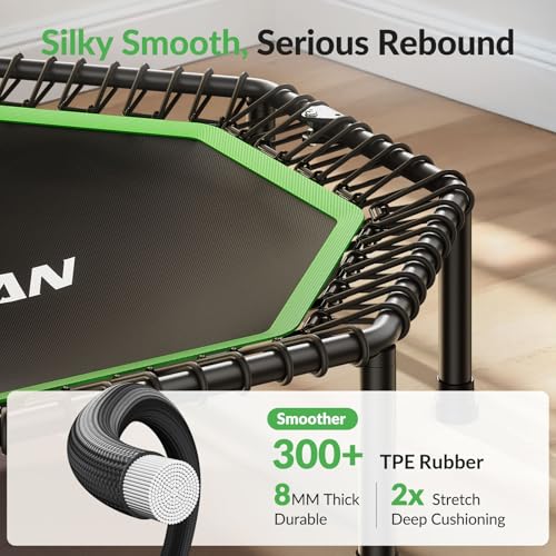 51" Octagonal Rebounder Trampoline for Adults - Green