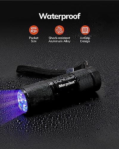 Mini UV Blacklight Flashlight - 9 LED Pet Urine Detector, 395nm
