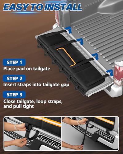 Tailgate Bike Pad for Full-Size Pickup, 61" Wide, Holds 6 Bikes