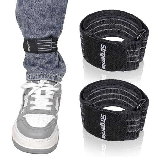 Adjustable Ankle Boot Straps with Anti-Slip Strips - Black, 2pcs