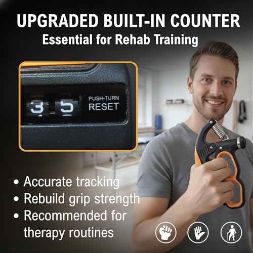Adjustable Grip Strength Trainer with Counter - 22-330Lbs
