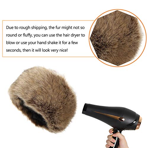 LA CARRIE Women's Faux Fur Winter Hat One Size Russian Cossack Style White Warm Cap